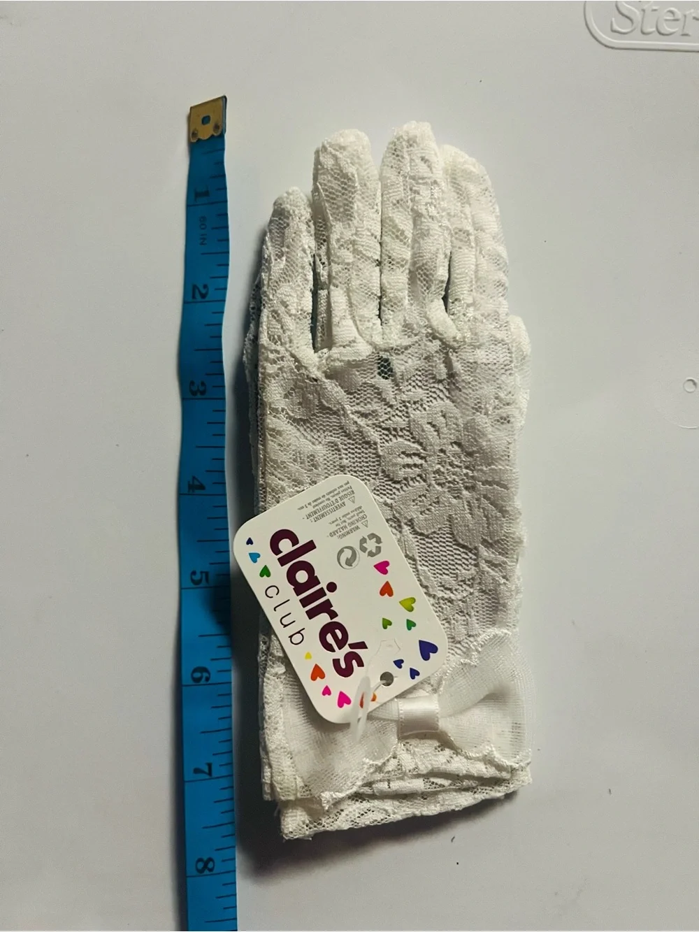 Claire's Small Girls White Lace Bow Dress Gloves